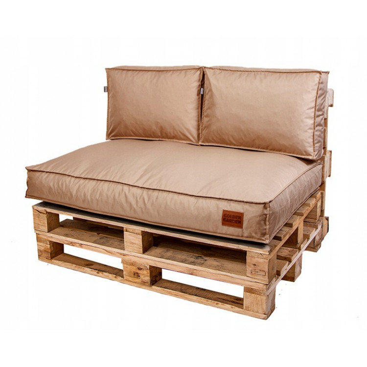 Paletové sedenie Golden Garden GG56 podsedák a vankúš 120cm x 80cm x 15cm penový granulát capuccino 1